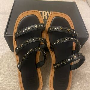 Brand New Frye Faye Studded Slide Sandals in 8